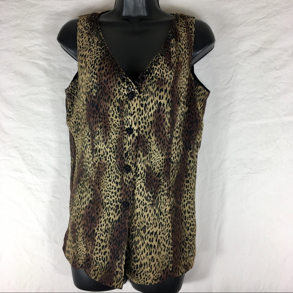 Dress Barn Women’s Top Sz 8 Animal Print Sequins 2